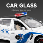 Chezhi 1:24 Die-Cast Alloy Model - Compatible with BMW M8 - Police Pursuit Vehicle with Opening Doors, Sound & Light, Pull-Back Action, Shock Absorption, Steering, Foldable Mirrors & Opening Fuel Cap