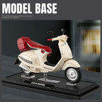 Jiaye 1:12 Die-Cast Alloy Model - Compatible with Vespa 946 - Italian Scooter Icon with Sound & Light, Shock Absorption, Interactive Steering & Opening Top Case