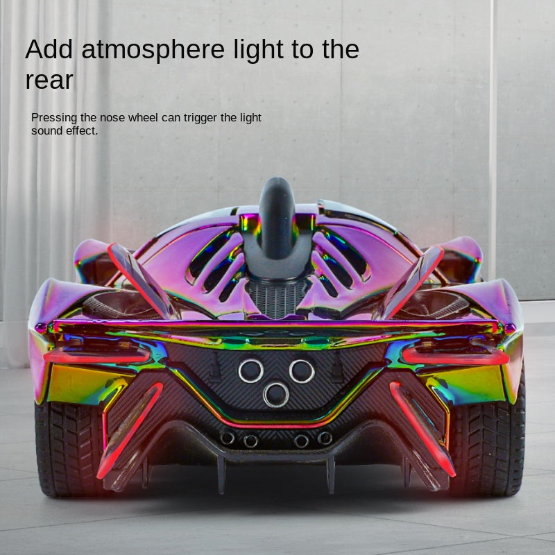 XHD 1:24 Chrome Edition Die-Cast Alloy Model - Compatible with Apollo Evo Hypercar - Feature-Packed with Opening Doors, Realistic Sound & Light, Pull-Back Action & Shock Absorption