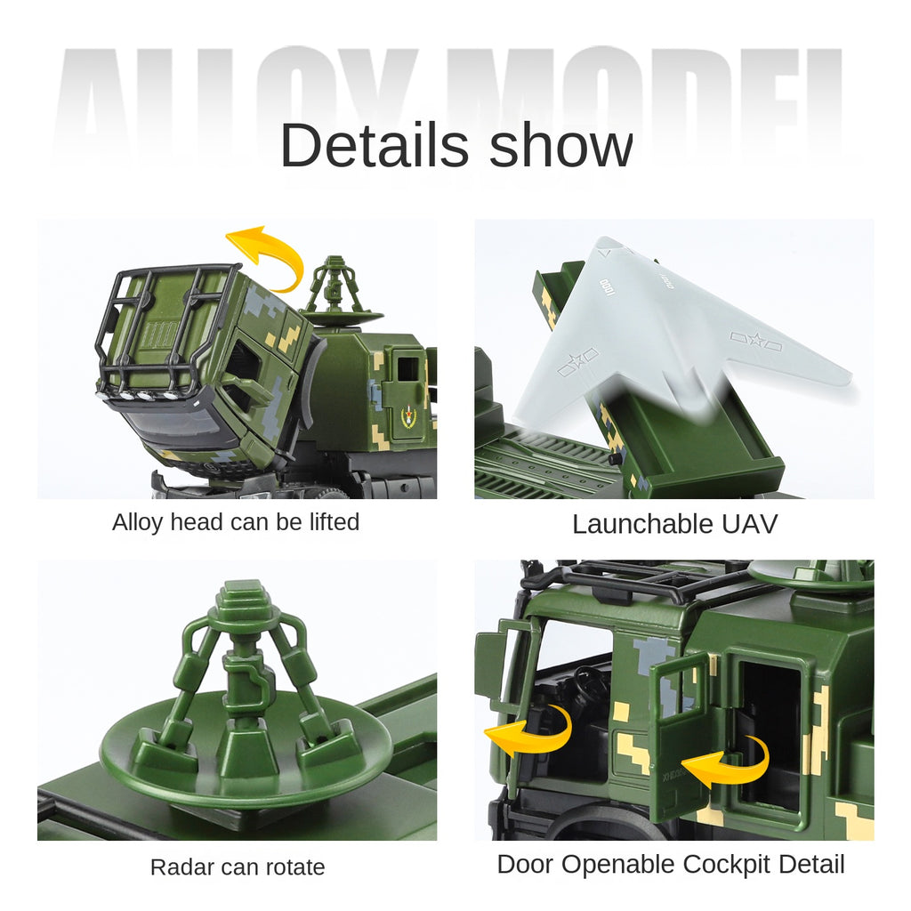Vehículo de lanzamiento aéreo no tripulado furtivo GJ-11 XHD a escala 1:35, modelo de juguete de aleación fundida a presión: puertas que se abren, sonido e iluminación, función de retroceso - Colección de drones militares