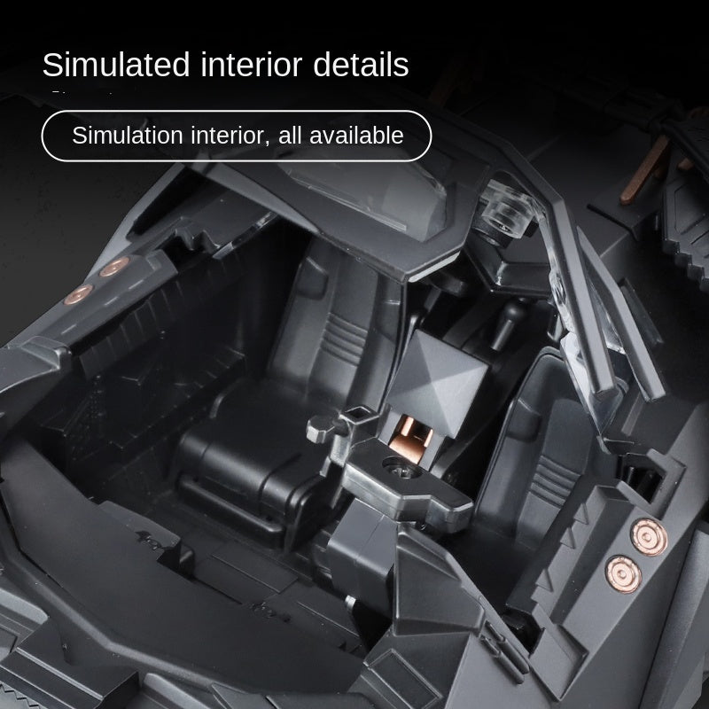 QiYi 1:18 Licensed The Dark Knight Trilogy Batmobile “Tumbler” Die-Cast Alloy Model - Official Movie Replica with Spray Effect, Opening Canopy, Sound & Light & Coasting Action