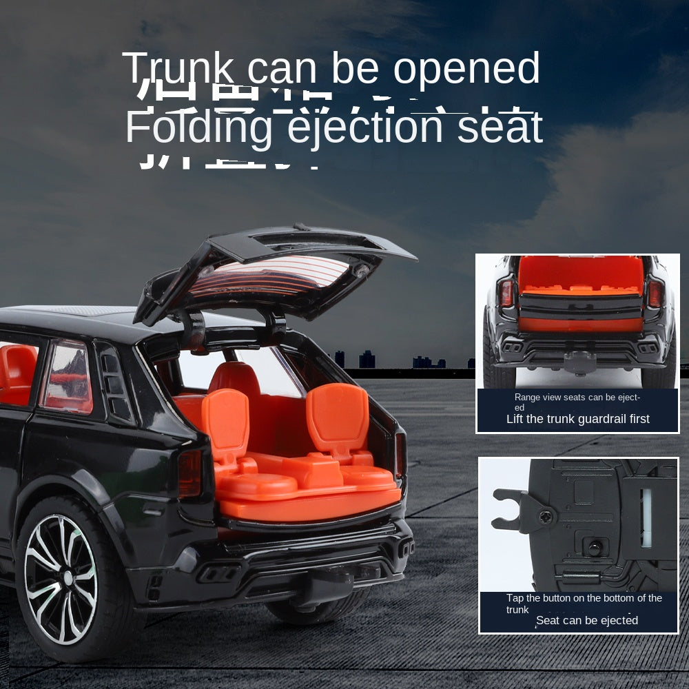 XHD 1:32 Die-Cast Alloy Model - Compatible with Rolls-Royce Cullinan & Travel Trailer - Luxury Caravan Set with Opening Doors, Sound & Light, Pull-Back Action & Shock Absorption