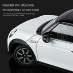 Black Mamba 1:18 Scale Licensed BMW MINI COOPER Die-Cast Alloy Static Model Toy - Opening Doors, Shock Absorption, Steering & Adjustable Seats - Classic Compact Car Collection