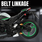 Jiaye 1:9 Die-Cast Alloy Model - Compatible with Kawasaki Ninja ZX-10R - Ultimate Superbike Replica with Realistic Sound & Light, Functional Steering & Front Suspension