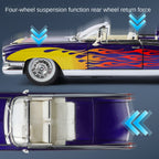 Jinglifang 1:24 Scale Convertible Edition Die-Cast Alloy Model Toy Compatible with Cadillac Eldorado - Opening Doors, Sound & Light, Pull-Back Function, Shock Absorption, Steering & Horn - Classic Luxury Car Collection