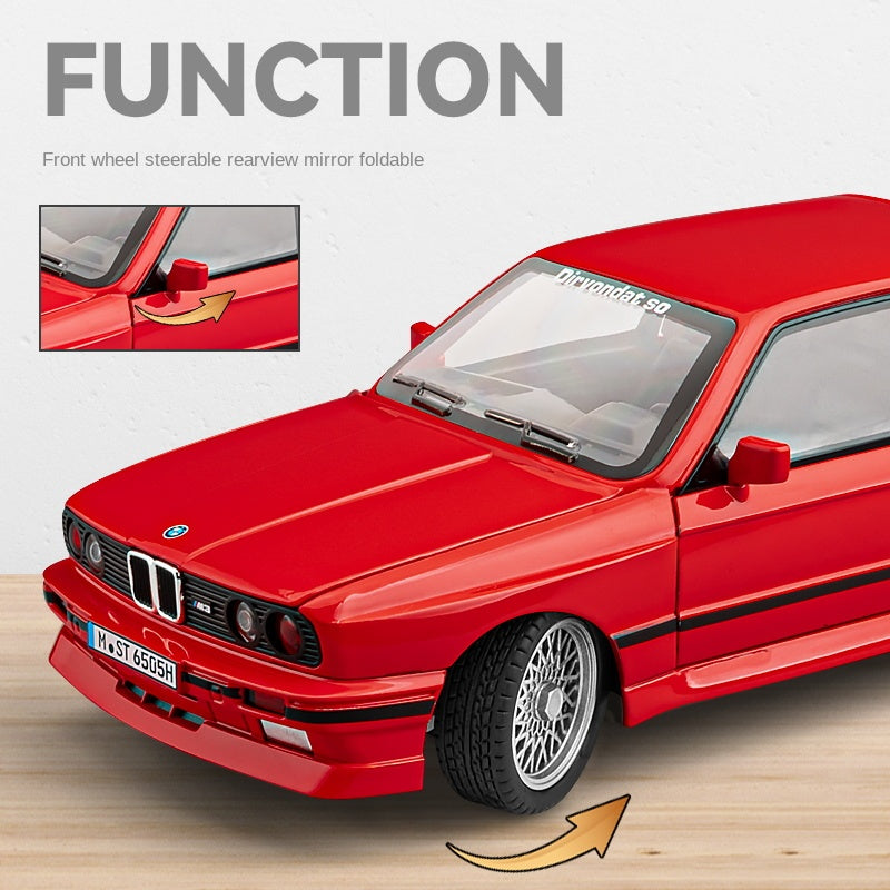 Chezhi 1:24 Die-Cast Alloy Model - Compatible with BMW M3 - High-Performance Sedan with Opening Doors, Sound & Light, Pull-Back Action, Shock Absorption, Steering, Horn, Foldable Mirrors & Opening Fuel Cap