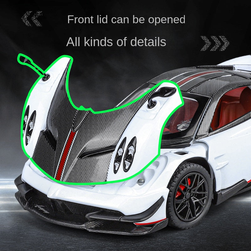 XHD 1:24 Spray Edition Die-Cast Alloy Model - Compatible with Pagani Huayra BC - Ultimate Hypercar with Opening Doors, Sound & Light, Pull-Back Action, Shock Absorption & Steering