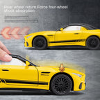 Jiaye 1:22 Die-Cast Alloy Model - Compatible with Mercedes-AMG SL63 - Luxury Roadster with Retractable Hardtop, Opening Doors, Sound & Light, Pull-Back Action, Shock Absorption, Steering, Horn, Adjustable Rear Wing & Opening Fuel Cap