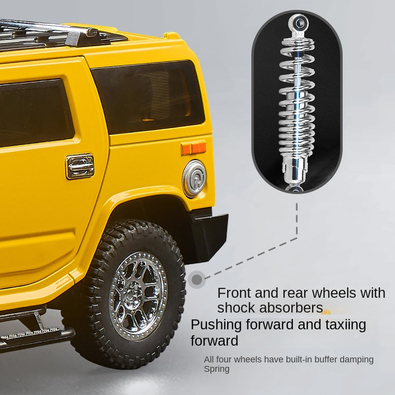 OK 1:18 Die-Cast Alloy Model - Compatible with Hummer H2 - Full-Size Off-Road SUV with Opening Doors, Sound & Light, Shock Absorption, Interactive Steering Wheel, Adjustable Seats & Opening Fuel Cap