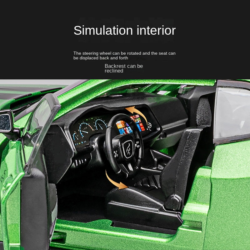 Jiaye 1:22 Die-Cast Alloy Model - Compatible with Dodge Challenger SRT Hellcat - American Muscle Car with Opening Doors, Sound & Light, Pull-Back Action, Shock Absorption, Steering, Horn & Foldable Mirrors