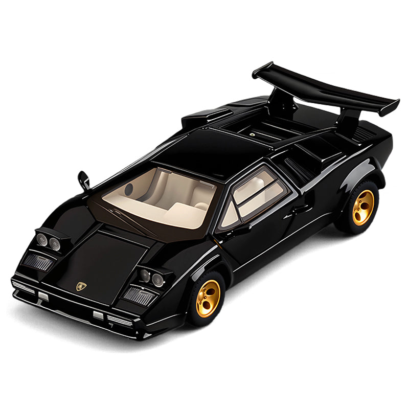 XHD 1:32 Scale Die-Cast Alloy Model Toy Compatible with Lamborghini Countach LP500 S - Pop-Up Headlights, Opening Doors, Sound & Light, Pull-Back Function & Shock Absorption - Classic Supercar Collection
