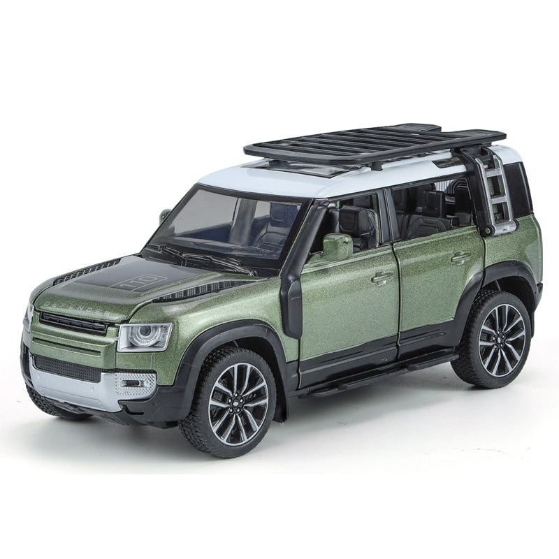 Qiyi 1:32 Scale Licensed Land Rover Defender 110 Die-Cast Alloy Model Toy - Opening Doors, Sound & Light, Pull-Back Function & Shock Absorption - Official Off-Road Vehicle Collection