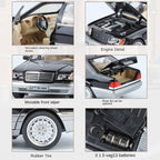Jin Lifang 1:24 Two-Tone Edition Die-Cast Alloy Model - Compatible with Mercedes-Benz S-Class W140 - Classic Flagship Sedan with Opening Doors, Sound & Light, Pull-Back Action, Shock Absorption, Interactive Steering & Foldable Mirrors