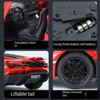 Jinglifang 1:24 Scale Die-Cast Alloy Model Toy Compatible with Lamborghini Aventador - Opening Doors, Sound & Light, Pull-Back Function, Shock Absorption, Steering & Adjustable Rear Wing - Supercar Collection