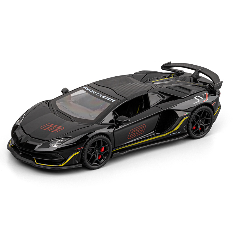 Chezhi 1:32 Scale Die-Cast Alloy Model Toy Compatible with Lamborghini Aventador SVJ63 - Removable Roof, Opening Doors, Sound & Light, Pull-Back Function - Limited Edition Supercar Collection