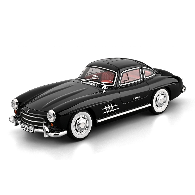 Chezhi 1:18 Scale Die-Cast Alloy Model Toy Compatible with Mercedes-Benz 300SL - Opening Doors, Sound & Light, Pull-Back Function, Shock Absorption, Steering & Horn - Classic Sports Car Collection