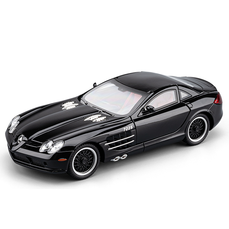 Chezhi 1:24 Scale Die-Cast Alloy Model Toy Compatible with Mercedes-Benz SLR McLaren 722 S - Opening Doors, Sound & Light, Pull-Back Function, Shock Absorption, Steering, Horn, Adjustable Rear Wing & Removable Fuel Cap - Supercar Collection
