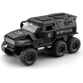 Chezhi 1:32 Scale Die-Cast Alloy Model Toy Compatible with 6x6 Conqueror Police Vehicle - Police Lights & Siren, Opening Doors, Sound & Light, Pull-Back Function, Openable Sunroof & Removable Rear Cover - Law Enforcement Vehicle Collection