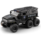 Chezhi 1:32 Scale Die-Cast Alloy Model Toy Compatible with 6x6 Conqueror Police Vehicle - Police Lights & Siren, Opening Doors, Sound & Light, Pull-Back Function, Openable Sunroof & Removable Rear Cover - Law Enforcement Vehicle Collection