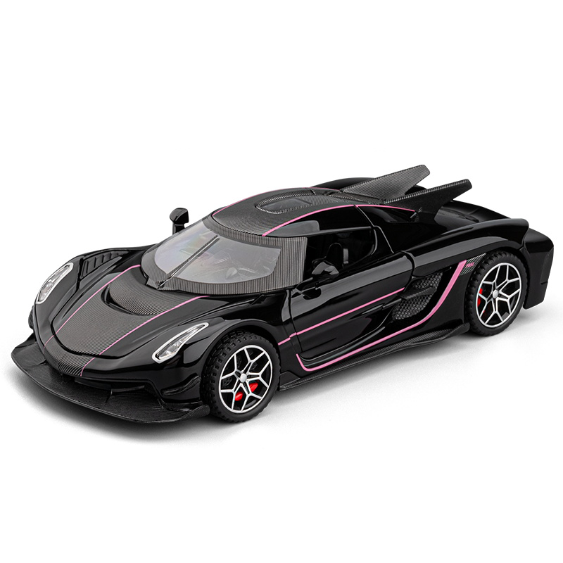 Chezhi 1:32 Scale Die-Cast Alloy Model Toy Compatible with Koenigsegg Jesko Absolut - Opening Doors, Sound & Light, Pull-Back Function - Hypercar Collection