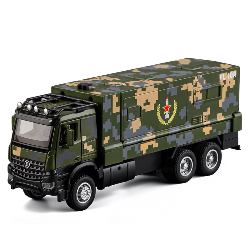 XHD 1:35 Scale FL-10 Loitering Munition Launch Vehicle Die-Cast Alloy Model Toy - Opening Doors, Sound & Light, Pull-Back Function - Military Drone Collection