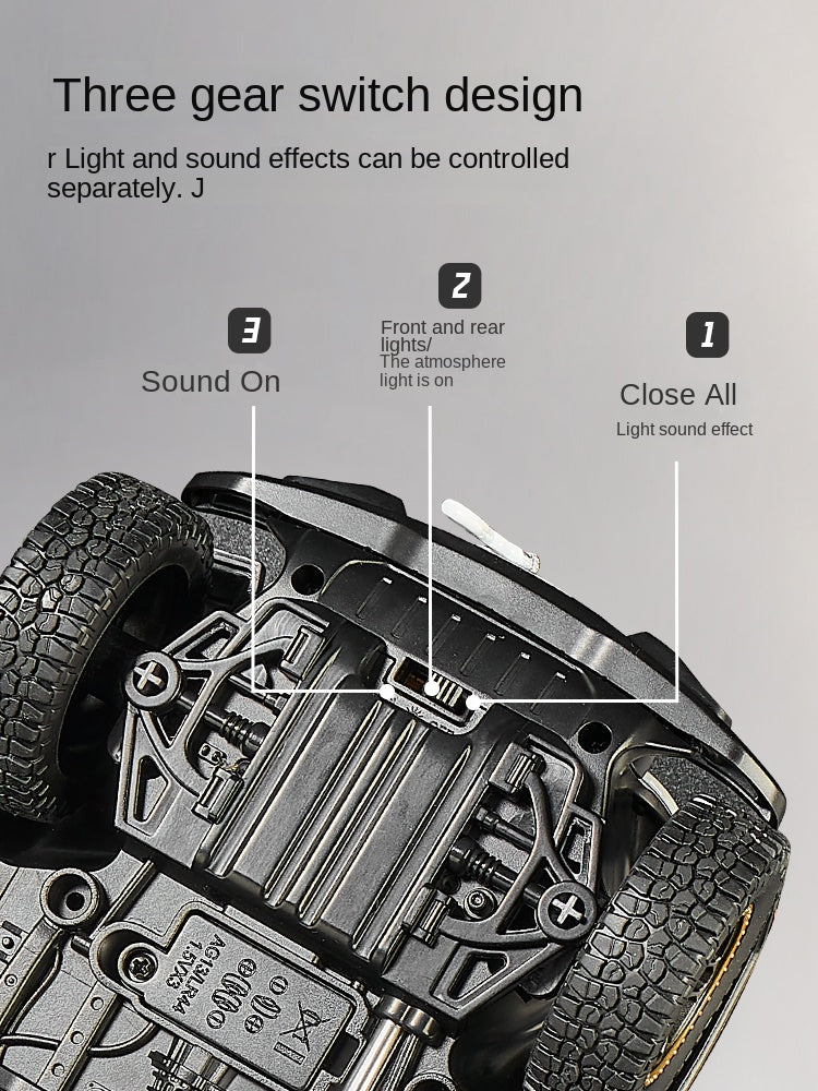 OK 1:18 Scale Die-Cast Alloy Model Toy Compatible with Jeep Wrangler Rubicon - Opening Doors, Sound & Light, Shock Absorption, Steering, Horn, Adjustable Seats & Foldable Mirrors - Off-Road Vehicle Collection