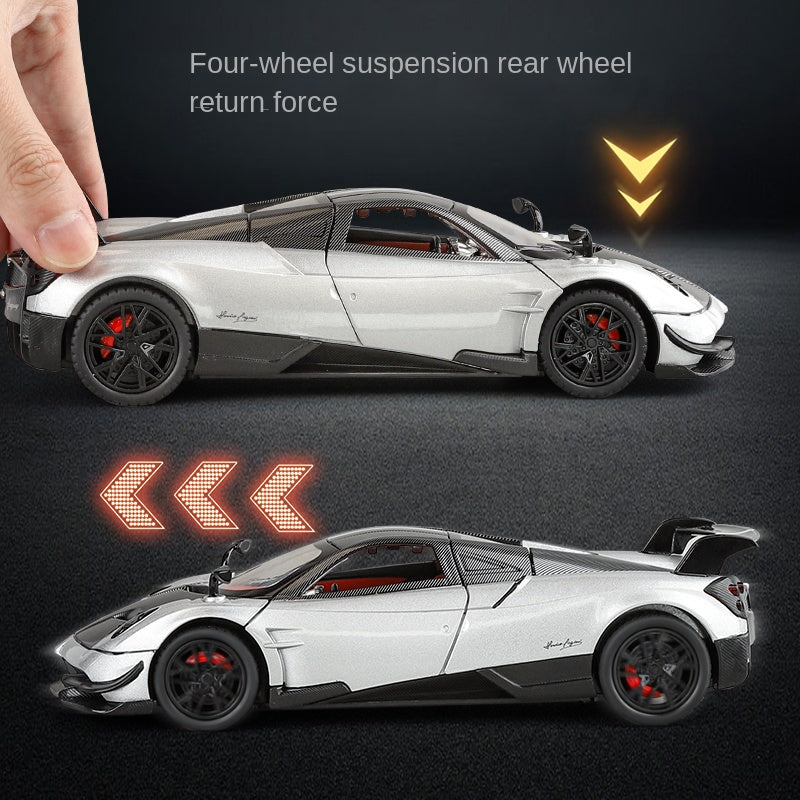 XHD 1:24 Spray Edition Die-Cast Alloy Model - Compatible with Pagani Huayra BC - Ultimate Hypercar with Opening Doors, Sound & Light, Pull-Back Action, Shock Absorption & Steering