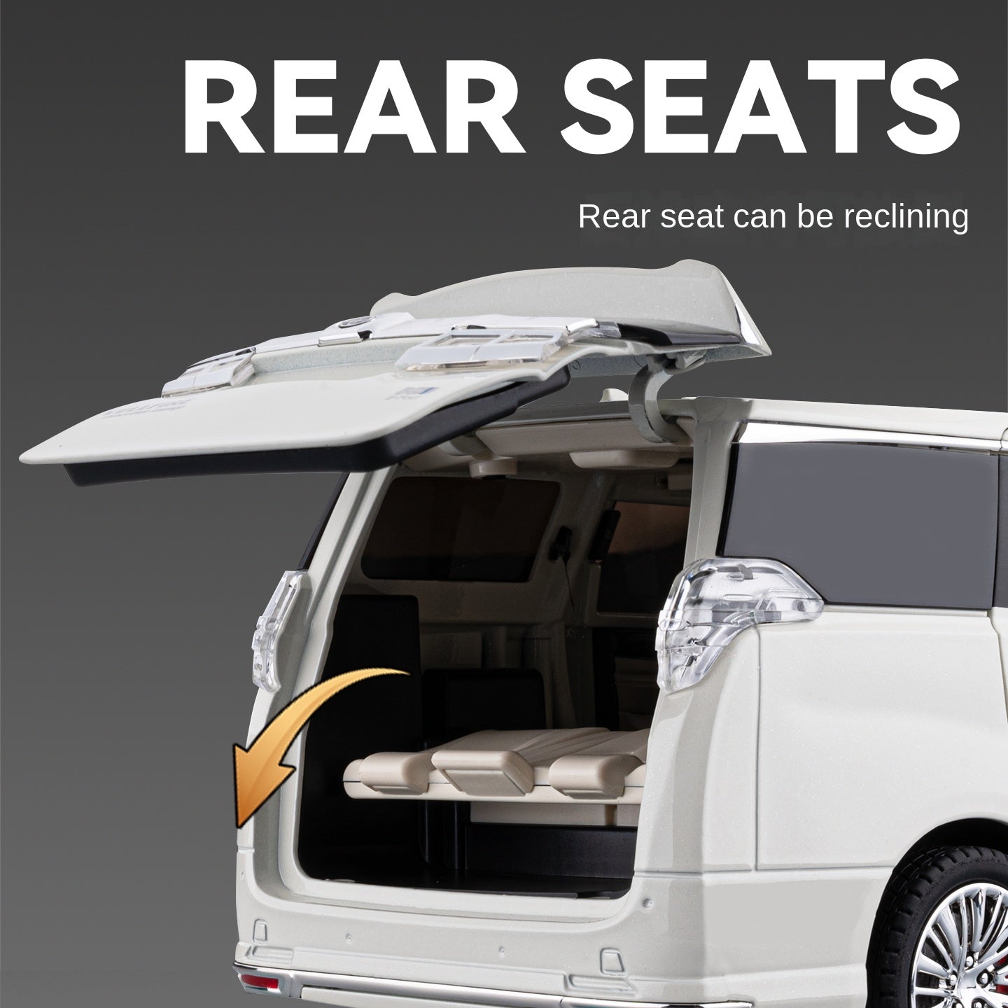 Chezhi 1:18 Scale Die-Cast Alloy Model Toy Compatible with Toyota Vellfire - Starlight Headliner, Power Sliding Doors, Manual Windows, Adjustable Seats, Opening Doors, Sound & Light, Pull-Back Function, Shock Absorption, Steering & Horn