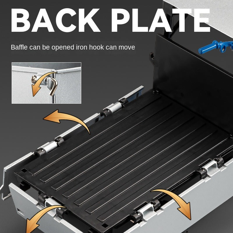 1:24 Die-Cast Alloy Walk-Behind Tractor Model - Walking Tractor with Simulated Starting Crank, Sound & Light, Pull-Back Action, Steering, Liftable Trailer & Lowerable Tailgate