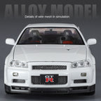 Jin Lifang 1:18 Die-Cast Alloy Model - Compatible with Nissan GT-R - High-Performance Supercar with Detachable Wheels, Opening Doors, Sound & Light, Shock Absorption & Interactive Steering Wheel