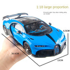 Black Mamba 1:18 Scale Die-Cast Alloy Model Toy Compatible with Bugatti Chiron Track Edition - Opening Doors, Sound & Light, Shock Absorption, Steering, Horn, Adjustable Seats, Removable Fuel Cap & Foldable Mirrors - Hypercar Collection