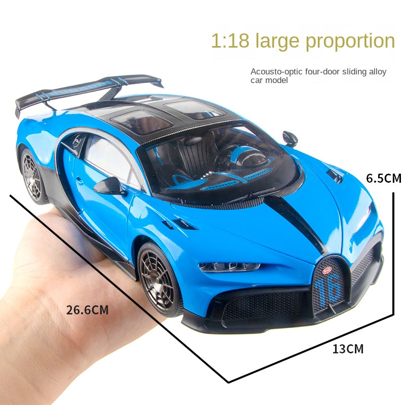 Black Mamba 1:18 Scale Die-Cast Alloy Model Toy Compatible with Bugatti Chiron Track Edition - Opening Doors, Sound & Light, Shock Absorption, Steering, Horn, Adjustable Seats, Removable Fuel Cap & Foldable Mirrors - Hypercar Collection