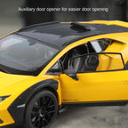 Black Mamba 1:18 Scale Licensed Lamborghini Huracán Sterrato Die-Cast Alloy Model Toy - Opening Doors, Sound & Light, Shock Absorption, Steering, Horn, Adjustable Rear Wing & Adjustable Seats - Off-Road Supercar Collection