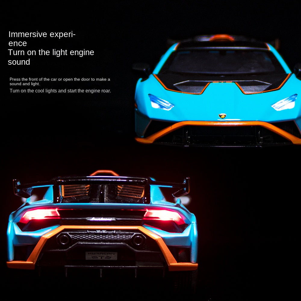 OK 1:32 Die-Cast Alloy Model - Compatible with Lamborghini Huracán STO Supercar - Feature-Packed with Opening Doors, Realistic Sound & Light, Pull-Back Action & Shock Absorption
