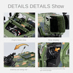 Chezhi 1:20 Armored Military Vehicle Alloy Model - Dongfeng Mengshi Style, with Extendable Winch, Opening Doors, Sound & Light, Pull-Back Action, Shock Absorption & Steering