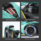 Maqueta de juguete de aleación fundida a presión Jinglifang a escala 1:24 compatible con Aston Martin Valkyrie: puertas que se abren, sonido e iluminación, función de retroceso, amortiguación y dirección - Colección Hypercar