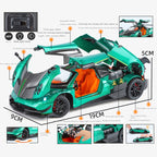 XHD 1:24 Die-Cast Alloy Model - Compatible with Pagani Huayra BC - Ultimate Hypercar with Opening Doors, Sound & Light, Pull-Back Action, Shock Absorption & Steering