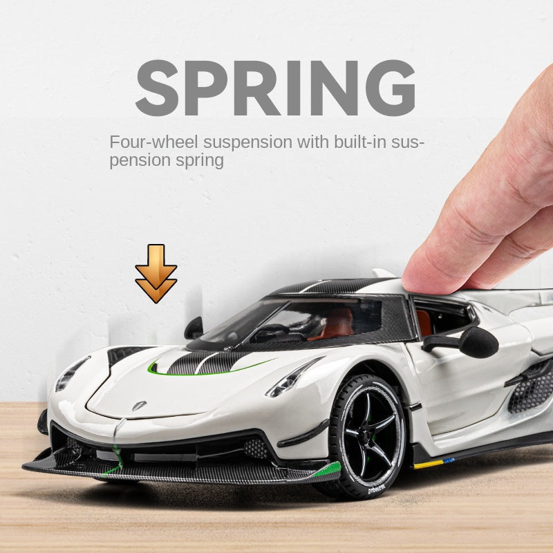 Chezhi 1:24 Scale Die-Cast Alloy Model Toy Compatible with Koenigsegg Jesko - Opening Doors, Sound & Light, Pull-Back Function, Shock Absorption, Steering & Horn - Hypercar Collection