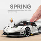 Chezhi 1:24 Scale Die-Cast Alloy Model Toy Compatible with Koenigsegg Jesko - Opening Doors, Sound & Light, Pull-Back Function, Shock Absorption, Steering & Horn - Hypercar Collection