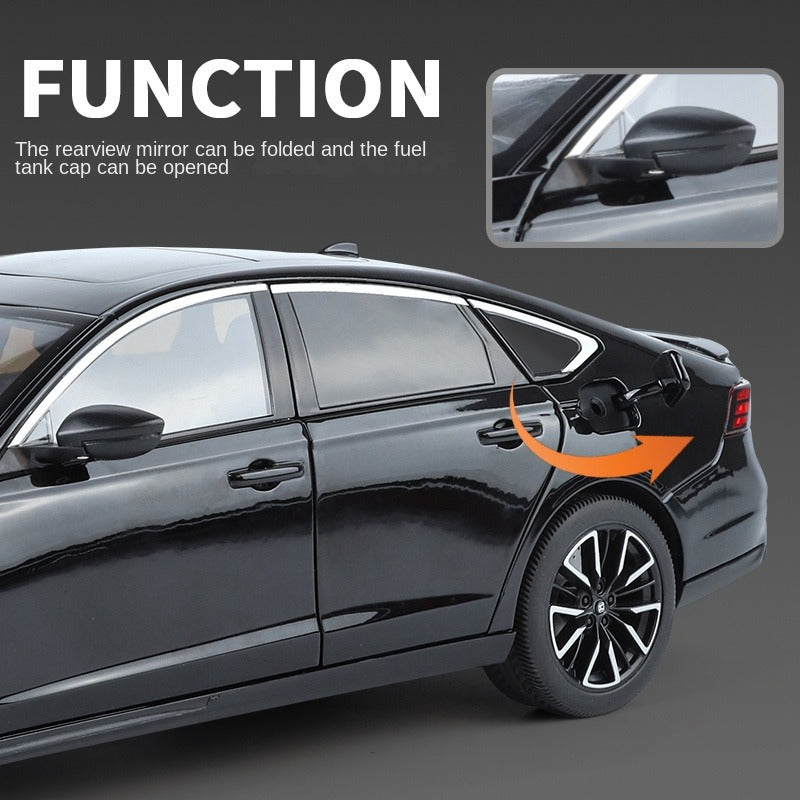 Black Mamba 1:18 Licensed Honda Accord Die-Cast Alloy Model - Official Family Sedan with Opening Doors, Sound & Light, Shock Absorption, Interactive Steering Wheel, Adjustable Seats, Opening Fuel Cap & Foldable Mirrors