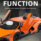 Black Mamba 1:18 Scale Licensed Lamborghini Reventón Die-Cast Alloy Model Toy - Opening Doors, Sound & Light, Shock Absorption, Steering, Horn, Adjustable Seats & Adjustable Rear Wing - Limited Edition Hypercar Collection