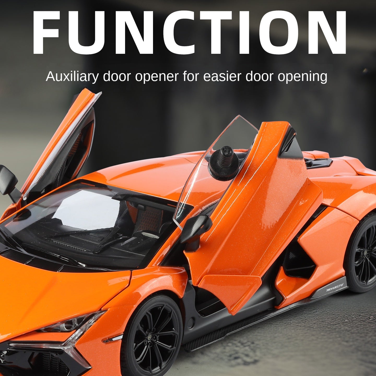 Black Mamba 1:18 Scale Licensed Lamborghini Reventón Die-Cast Alloy Model Toy - Opening Doors, Sound & Light, Shock Absorption, Steering, Horn, Adjustable Seats & Adjustable Rear Wing - Limited Edition Hypercar Collection