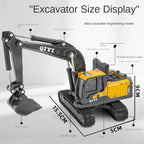 Qiyi 1:60 Scale Die-Cast Alloy Engineering Vehicle Model  - Excavator / Breaker / Log Grapple with Sound & Light - Construction Machinery Collection