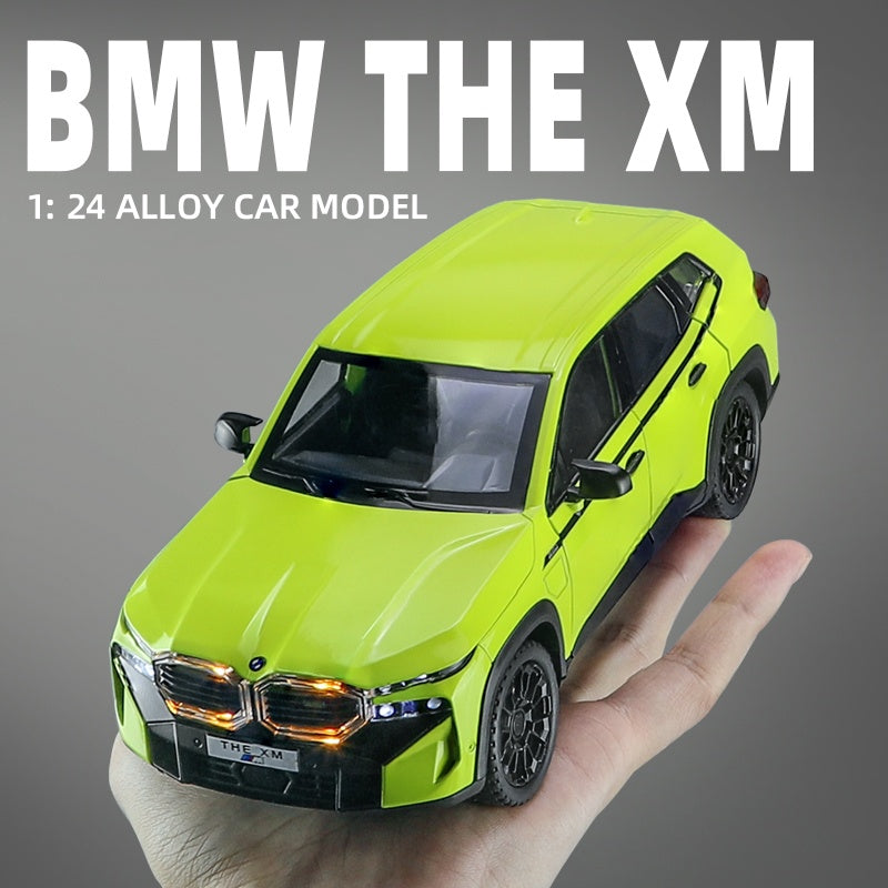 Jinglifang 1:24 Scale Die-Cast Alloy Model Toy Compatible with BMW XM - Opening Doors, Sound & Light, Pull-Back Function, Shock Absorption & Steering - Luxury Performance SUV Collection