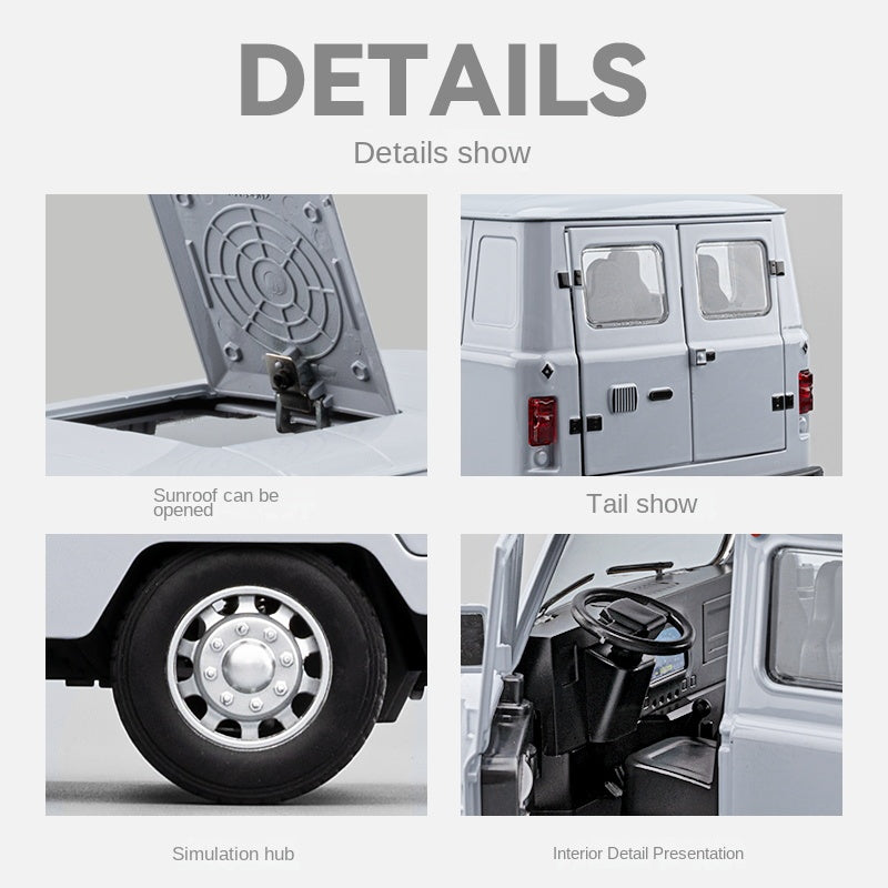 Chezhi 1:18 Die-Cast Alloy UAZ “Patriot” / “Hunter” Model - Russian Off-Road SUV with Opening Doors, Sound & Light, Pull-Back, Shock Absorption, Openable Roof & Foldable Mirrors