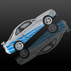 Jinglifang 1:32 Scale Die-Cast Alloy Model Toy Compatible with Nissan Skyline GT-R R34 - Opening Doors, Sound & Light, Pull-Back Function - JDM Sports Car Collection