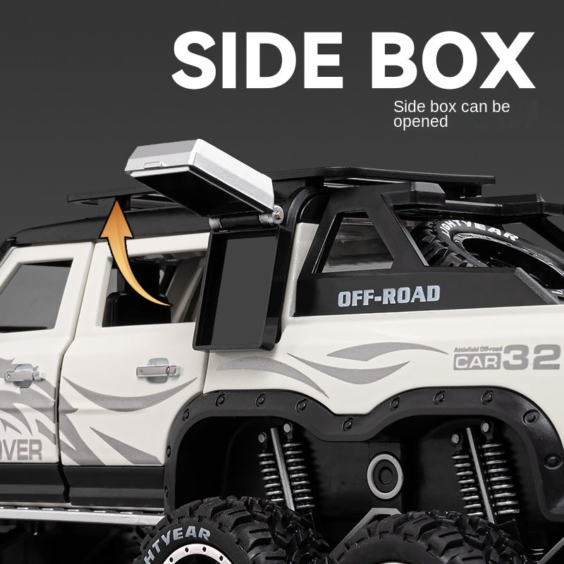 Chezhi 1:24 Scale Die-Cast Alloy Model Toy Compatible with Land Rover Defender 6x6 - Opening Doors, Sound & Light, Pull-Back Function, Shock Absorption & Folding Side Ladder - Extreme Off-Road Collection