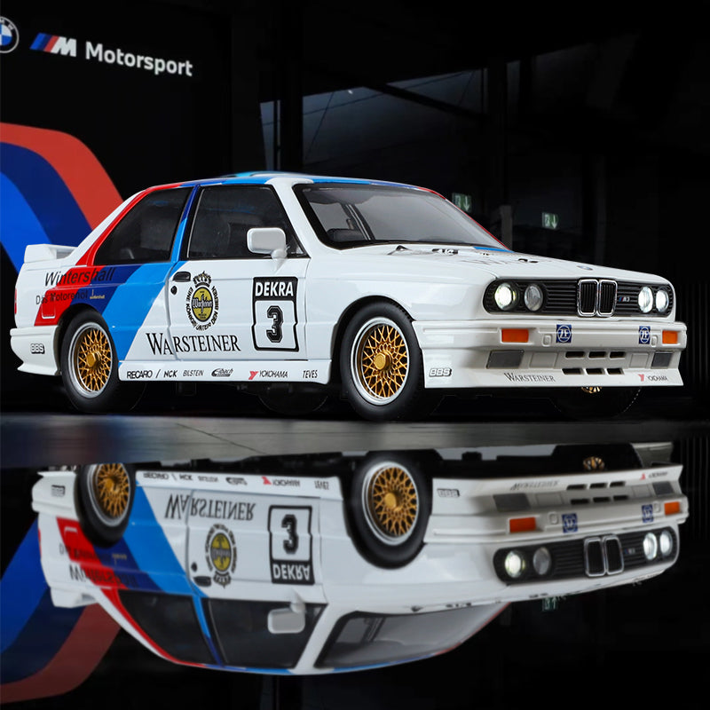 Jin Lifang 1:24 Die-Cast Alloy Model - Compatible with BMW M3 - Racing Livery Edition with Opening Doors, Sound & Light, Pull-Back Action, Shock Absorption & Interactive Steering Wheel