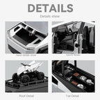 Chezhi 1:32 Die-Cast Alloy Model - Compatible with  Tesla Cybertruck Camping RV with Mini Motorcycle, Opening Doors, Sound & Light, Pull-Back Action & Shock Absorption