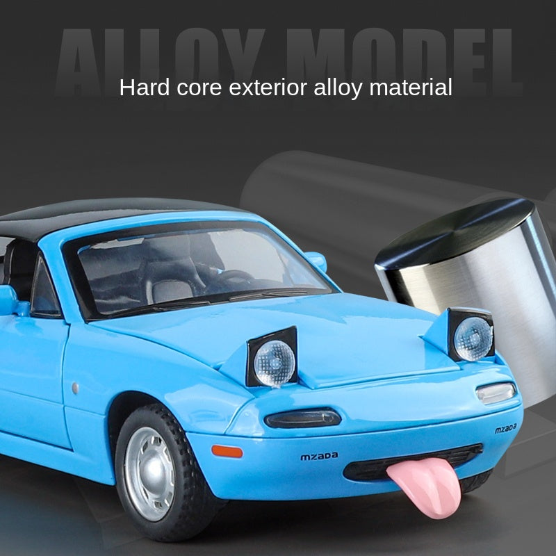 XHD 1:24 Scale Die-Cast Alloy Model Toy Compatible with Mazda MX-5 - Removable Soft Top, Opening Doors, Sound & Light, Pull-Back Function, Shock Absorption, Steering & Horn - Roadster Collection